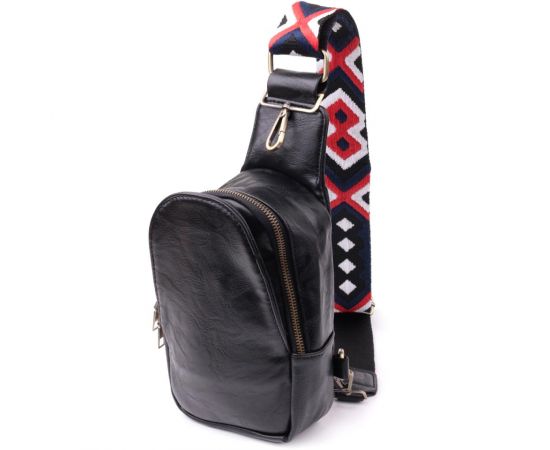 Придбати Женская слинг сумка через плечо из экокожи Vintage sale_15117 Черный, image , характеристики, відгуки