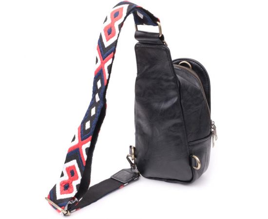 Придбати Женская слинг сумка через плечо из экокожи Vintage sale_15117 Черный, image , зображення 2, характеристики, відгуки