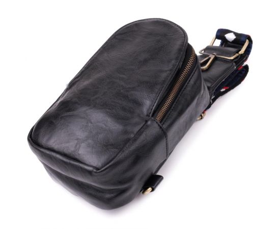 Придбати Женская слинг сумка через плечо из экокожи Vintage sale_15117 Черный, image , зображення 5, характеристики, відгуки