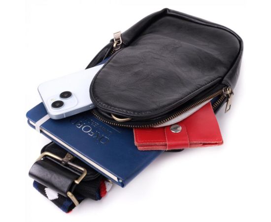 Придбати Женская слинг сумка через плечо из экокожи Vintage sale_15117 Черный, image , зображення 8, характеристики, відгуки