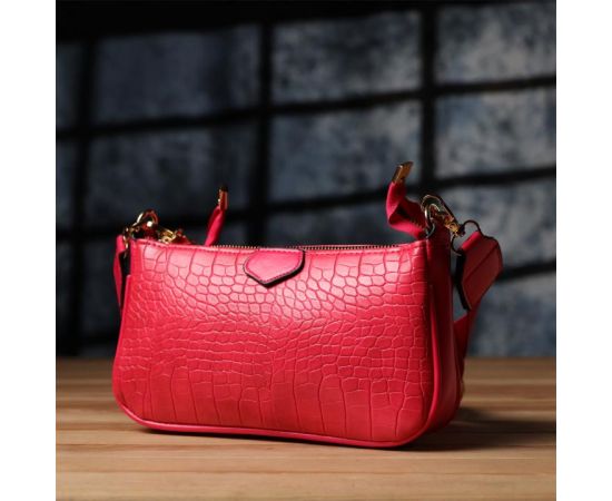 Купить Женский удобный двойной клатч из экокожи Vintage sale_15136 Розовый, фото , изображение 8, характеристики, отзывы