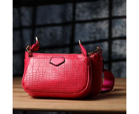 Купить Женский удобный двойной клатч из экокожи Vintage sale_15136 Розовый, фото , изображение 9, характеристики, отзывы