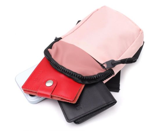 Придбати Женская слинг сумка для путешествий из качественного текстиля Vintage sale_15154 Розовый, image , зображення 5, характеристики, відгуки