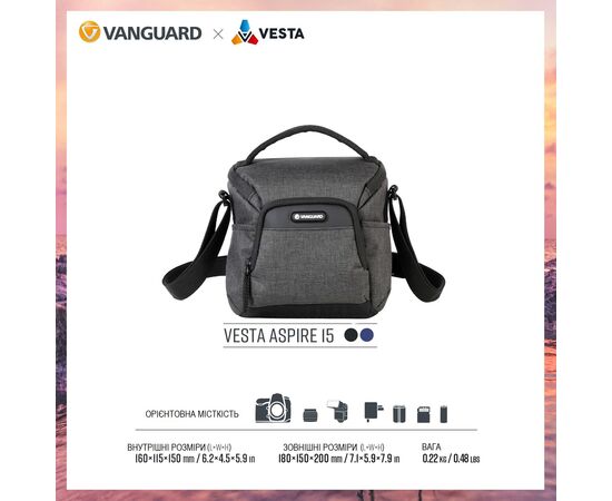 Купить Сумка Vanguard Vesta Aspire 15 Gray (Vesta Aspire 15 GY), фото , изображение 6, характеристики, отзывы