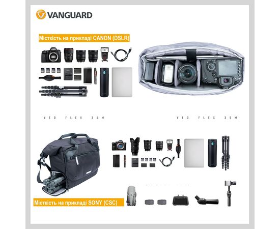 Купить Сумка Vanguard VEO Flex 35M Black (VEO Flex 35M BK), фото , изображение 8, характеристики, отзывы