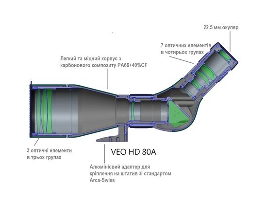 Купить Підзорна труба Vanguard VEO HD 80A 20-60x80/45 WP (VEO HD 80A), фото , изображение 8, характеристики, отзывы