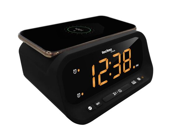 Купить Годинник настільний Technoline WT477 Wireless Mobile Charging Black (WT477), фото , характеристики, отзывы