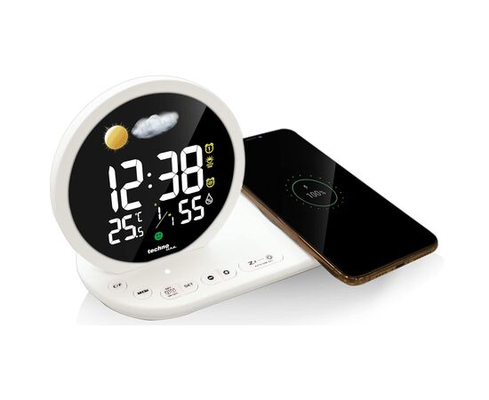 Купить Годинник настільний Technoline WT427 Wireless Mobile Charging White (WT427), фото , характеристики, отзывы