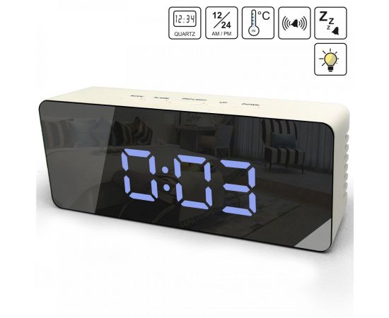 Купить Годинник настільний Technoline WT475 White/Black Mirror (WT475), фото , изображение 2, характеристики, отзывы