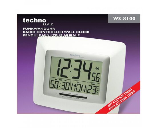 Купить Годинник настінний Technoline WS8100 White/Silver (WS8100), фото , изображение 4, характеристики, отзывы