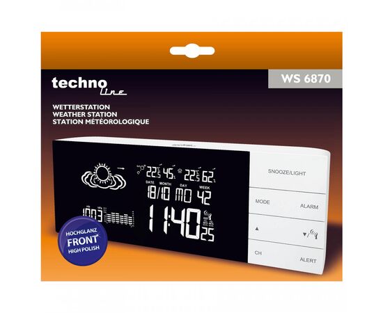 Купить Метеостанція Technoline WS6870 White (WS6870), фото , изображение 4, характеристики, отзывы