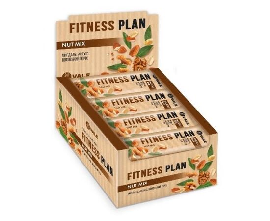 Купить Батончик мюсли Fitness Plan Muesli Bar - 30x30g Nut Mix (Ореховый микс) - VALE, фото , характеристики, отзывы