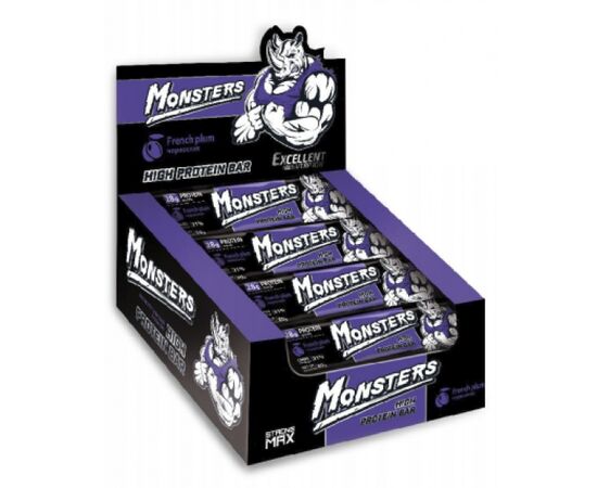 Придбати Протеїновий батончик Strong Max - 80g x 20шт French Plum (Французька слива) - Monsters, image , характеристики, відгуки