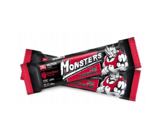 Придбати Протеїновий батончик Strong Max - 80g Strawberry (Полуниця) - Monsters, image , характеристики, відгуки