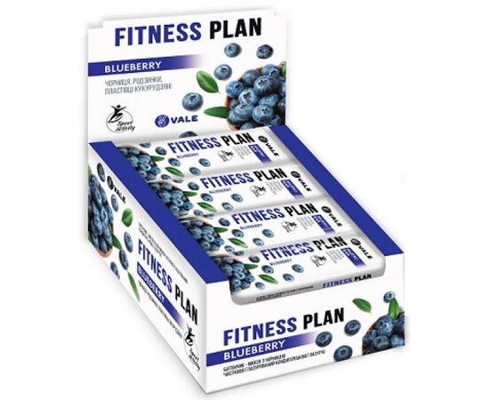 Придбати Батончики, Fitness Plan Muesli Bar - 30x25g Bluberry ( Чорниця ) - VALE , image , характеристики, відгуки