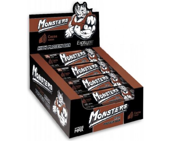 Придбати Протеїновий батончик Strong Max - 80g x 20шт Cocoa (Какао) - Monsters, image , характеристики, відгуки