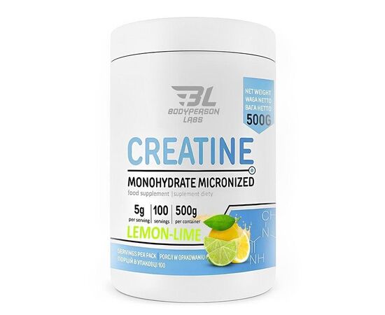 Купить Креатин Моногидрат (Creatine monohydrate) – 500g Lemon Lime (Лимон + лайм) – Bodyperson Labs, фото , характеристики, отзывы