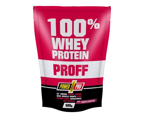 Купить Протеин, 100% Whey Protein Proff - 500g Chocolate Cherry ( Шоколад+вишня)  - Power Pro, фото , характеристики, отзывы