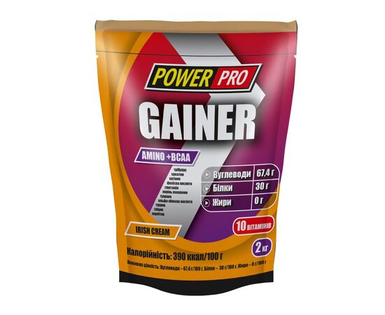 Придбати Гейнер, BOX Gainer - 800g Irish Cream ( Ірландський крем ) - Power Pro, image , характеристики, відгуки