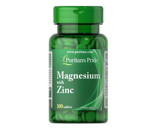 Купить Магний и цинк ( Magnesium with Zinc ) - 100 tabs - Puritans Pride, фото , характеристики, отзывы