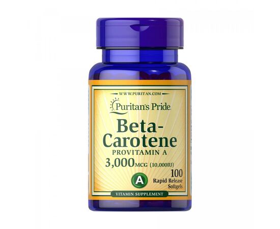 Придбати Бета-каротин ( Beta-Carotene 10000 IU )  - 100 softgels - Puritans Pride, image , характеристики, відгуки