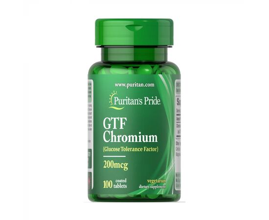 Купить Хром, GTF Chromium 200 mcg - 100 tabs - Puritans Pride, фото , характеристики, отзывы