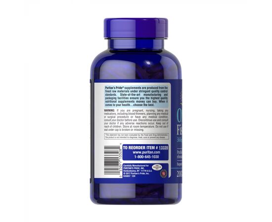 Купить Омега - 3 ( Omega-3 ) Fish Oil 1200 mg (360 mg Active Omega-3) - 200 softgels - Puritans Pride, фото , изображение 3, характеристики, отзывы