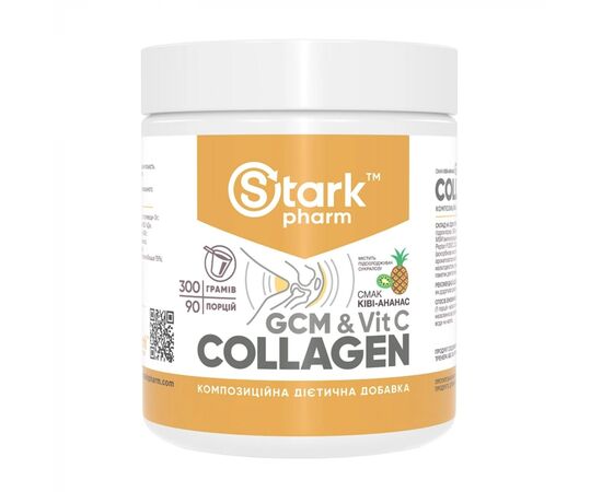 Купить Хондропротектор, Stark GCM Collagen+Vitamin C - 300g Qiwi Pinapple ( Ананас + киви ) - Stark Pharm, фото , характеристики, отзывы