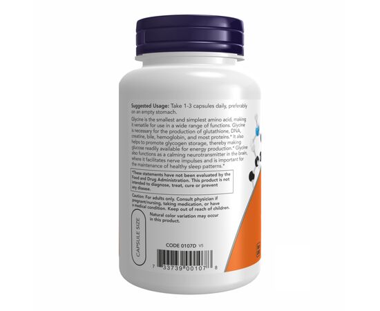 Купить Glycine 1000mg - 100 vcaps, фото , изображение 3, характеристики, отзывы