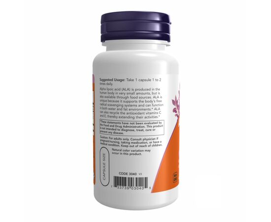 Придбати Alpha Lipoic Acid 100mg - 60vcaps, image , зображення 3, характеристики, відгуки