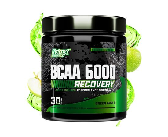 Купить Комплекс аминокислот BCAA 6000 - 237g Green Apple ( Зеленое яблуко ) – Nutrex, фото , характеристики, отзывы