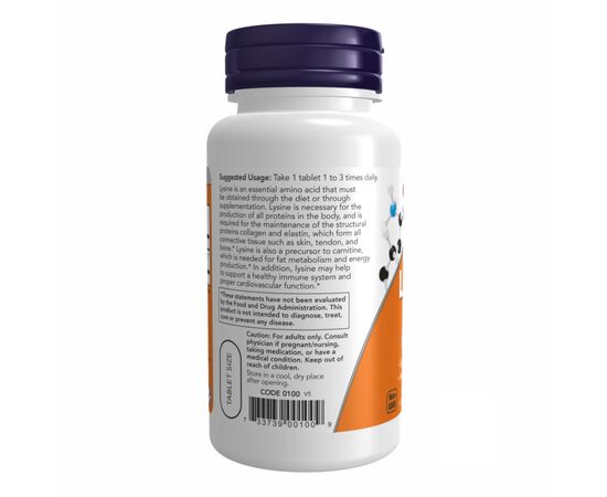 Придбати LYSINE 500mg - 100 tabs, image , зображення 3, характеристики, відгуки