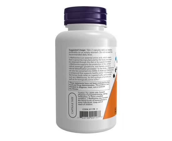 Придбати L-METHIONINE 500mg - 100 caps, image , зображення 3, характеристики, відгуки