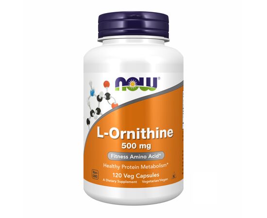 Купить L-Орнитин (ORNITHINE) 500mg - 120 vcaps - Now Foods, фото , характеристики, отзывы