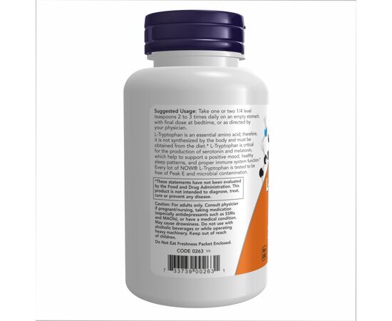 Купить L-Триптофан (L-Tryptophan Powder) - 2oz (57g) - Now Foods, фото , изображение 3, характеристики, отзывы