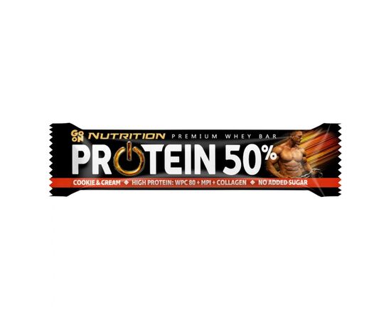 Придбати Protein Bar 50% - 24x40g Cookie Cream, image , характеристики, відгуки