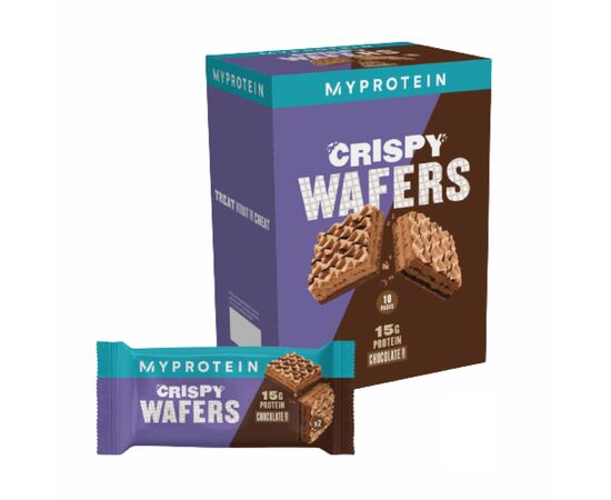 Купить Протеиновые вафли, Crispy Wafers - 10x42g Chocolate (Шоколад) -Myprotein, фото , характеристики, отзывы