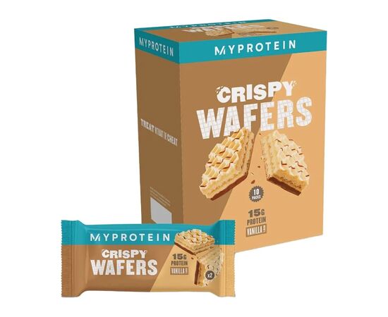 Купить Протеиновые вафли, Crispy Wafers - 10x42g Vanilla (Ваниль) - Myprotein, фото , характеристики, отзывы