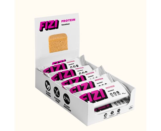 Придбати FIZI Protein Bar - 10х45g Hazelnut, image , характеристики, відгуки