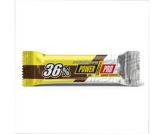 Купить Протеиновые батончики, Protein Bar 36% - 20x60g Banan Chocolate ( Банан + шоколад ) - Power Pro, фото , характеристики, отзывы