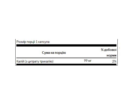 Купить Potassium Citrate 99mg - 120caps, фото , изображение 2, характеристики, отзывы