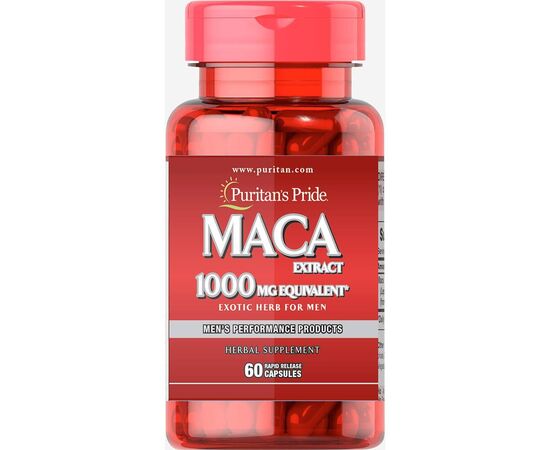 Придбати Мака ( Maca ) 1000 mg Exotic Herb for Men - 60 caps - Puritans Pride, image , характеристики, відгуки