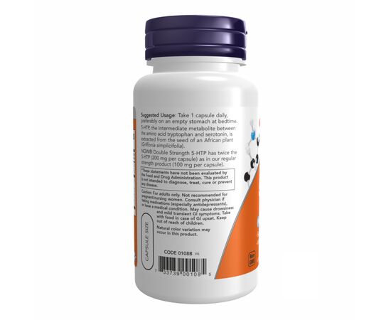 Купить 5-гидрокситриптофан, 5-HTP 200mg - 60 vcaps - NOW FOODS, фото , изображение 3, характеристики, отзывы