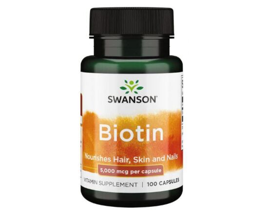 Придбати Біотин ( Biotin ) 5000mcg - 100 caps - Swanson, image , характеристики, відгуки