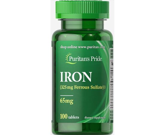 Купить Iron Ferrous Sulfate 65 mg - 100 Tablets, фото , характеристики, отзывы