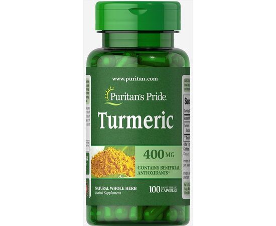 Купить Куркума ( Turmeric)  400 mg - 100 Capsules - Puritans Pride, фото , характеристики, отзывы