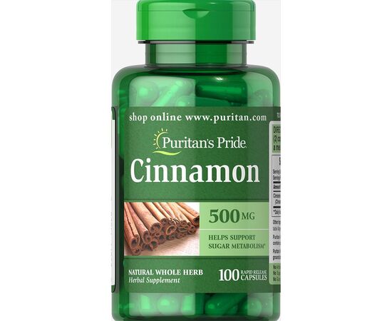 Купить Корица ( Cinnamon)  500 mg - 100 caps - Puritan's Pride, фото , характеристики, отзывы