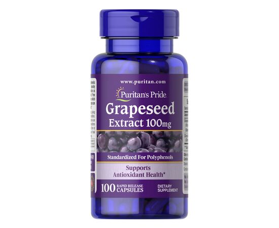 Купить Экстракт виноградных косточек ( Grapeseed Extract) 100mg - 100caps - Puritan's Pride, фото , характеристики, отзывы