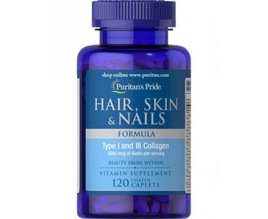 Придбати Hair Skin and Nails Formula Type 1 and 3 Collagen - 60 caps, image , характеристики, відгуки