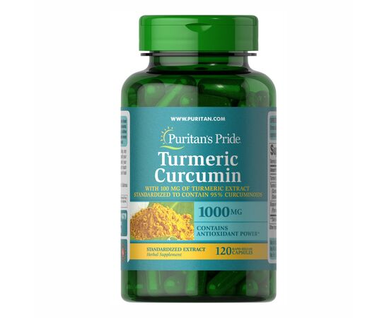 Придбати Куркума ( Turmeric Curcumin ) 1000 Mg With Bioperine 5mg - 120 Capsules -  Puritans Pride, image , характеристики, відгуки